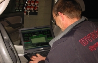Store Manager Forry Hargitt setting up Dyno computer